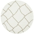 thumbnail image 4 of SAFAVIEH Toronto Deidra Abstract Polyester Shag Area Rug, Ivory/Silver, 5' x 8', 4 of 10