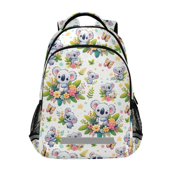 ALAZA Koala in Flower Plant Backpack Elementary School Bag Bookbag Travel Rucksack
