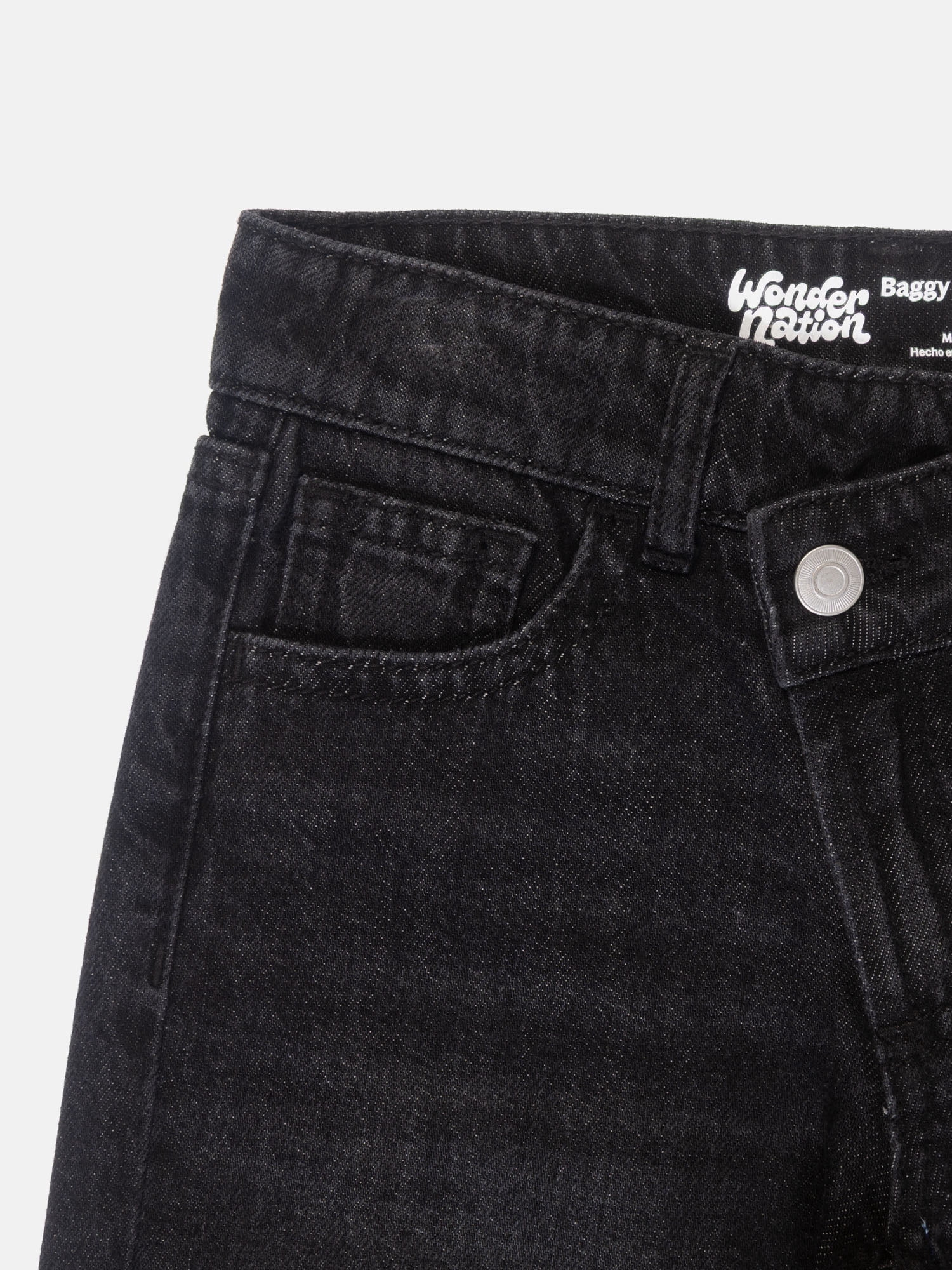 Wonder Nation Girls Crossover Waist Wide Leg Jeans, Sizes 5-18