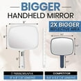 thumbnail image 2 of MIRRORVANA® Large Hand Held Mirror with Comfy Handle for Women and Men - Personal Barber Haircut Mirror to See Back of Head - Espejo de Mano - 9" x 13" (White), 2 of 8