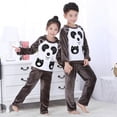 thumbnail image 3 of Conjuntos de pijamas cálidos para niños y niñas, ropa de dormir de franela gruesa de 3 a 14 años, conjunto de ropa interior térmica de lana para bebé, invierno, novedad, 3 of 4