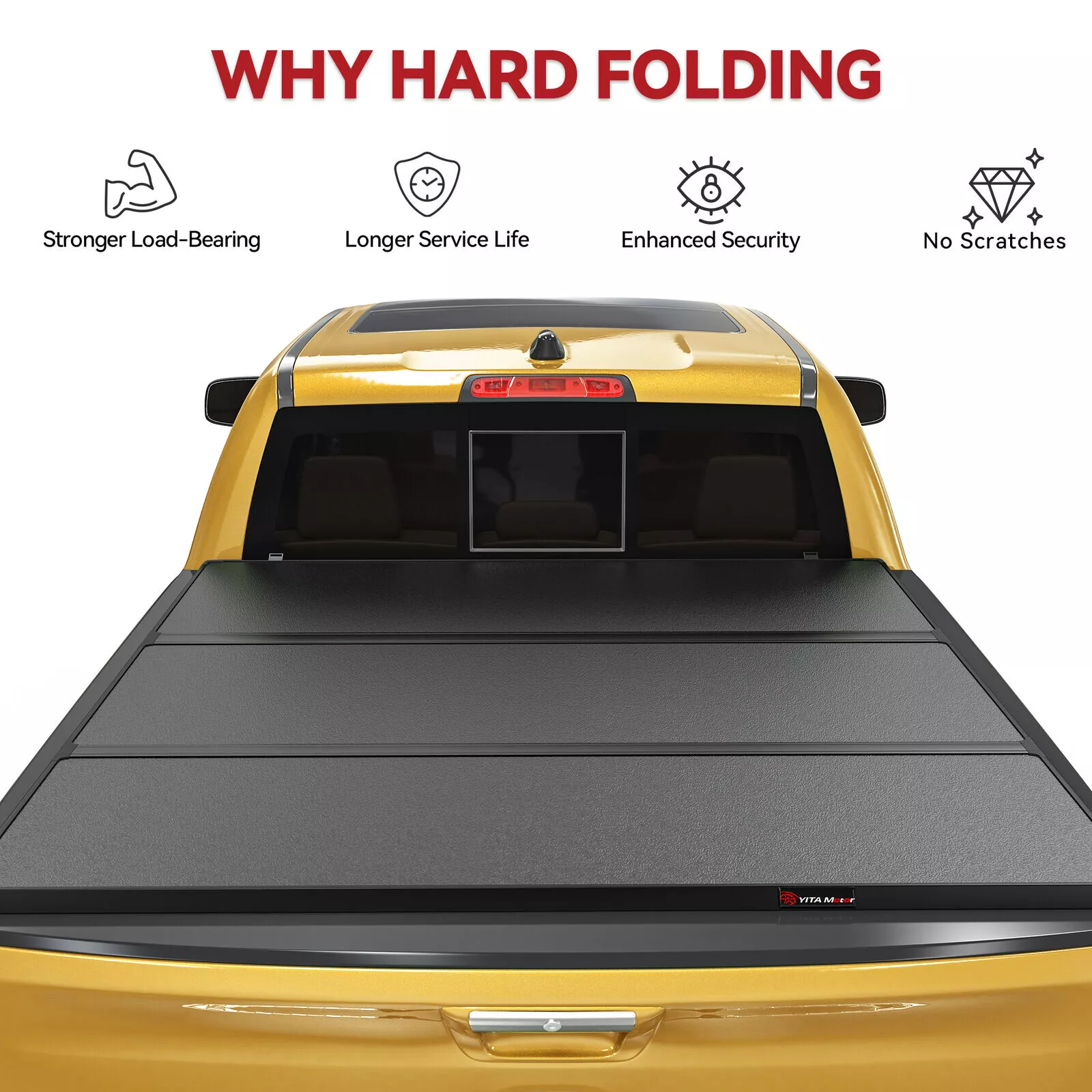 RVNI Hard Tri-Fold Truck Bed Tonneau Cover for 2009-2024 Dodge Ram 1500 Waterproof 5.7ft Bed Without Rambox (2019-2024 Classic ONLY)