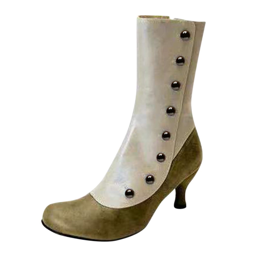FORUU Fashion Women Pointed Toe Suede High Heel Wedges Shoes Martin Boots Zipper Boot