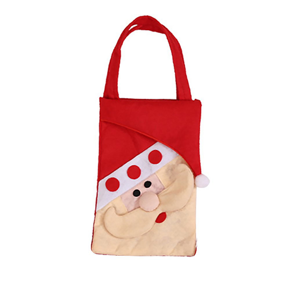 Christmas Candy Bag Cartoon Santa Claus Snowman Elk Handbag Hanging Gift Bags