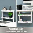 thumbnail image 6 of Mind Reader 2-Tier Desk Organizer with Clamp, Accessory Shelf for Office or Gaming, Office, Metal, White, 6 of 7