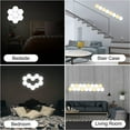thumbnail image 4 of DYstyle RGB Hexagon Wall Lights Touch Sensitive USB-Power Lights LED Wall Panels DIY Geometric Modular Assembled RGB Colorful Light Ambiance Wall Sconces for Iiving Room Bedrooms DIY Lovers Gifts, 4 of 7