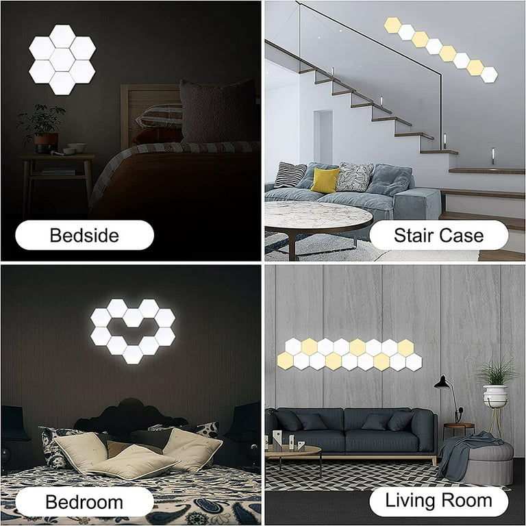 LED Hexagon Wall Light RGB Ambient Light USB Touch Night Light Remote  Control For Indoor Computer Game Room Bedroom Bedside Gift