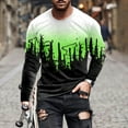 thumbnail image 1 of Mikilon Hommes Casual Col Rond Pull Impression Manches Longues T-Shirt Blouse, 1 of 3