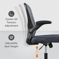 SmileMart Mid Back Adjustable Office Chair with Flip Up Armrests, Dark