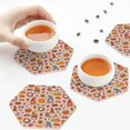 thumbnail image 7 of Pofeuu Fall Thanksgiving Print Leather Coasters Set of 6, Round Cups Mugs Mat Pad for Home Kitchen Heat Resistant Drink Coasters,Hexagon, 7 of 7