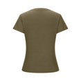 thumbnail image 5 of Otvok Womens Casual Solid Color Short-Sleeved Crew-Neck Tops, 5 of 6