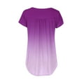 thumbnail image 4 of Scyoekwg Womens Tops Short Sleeve Hide Belly Shirts Gradient Color Round Neck Pleated Casual Dressy Tunic Tee Loose Blouses (#B=Purple,M), 4 of 6