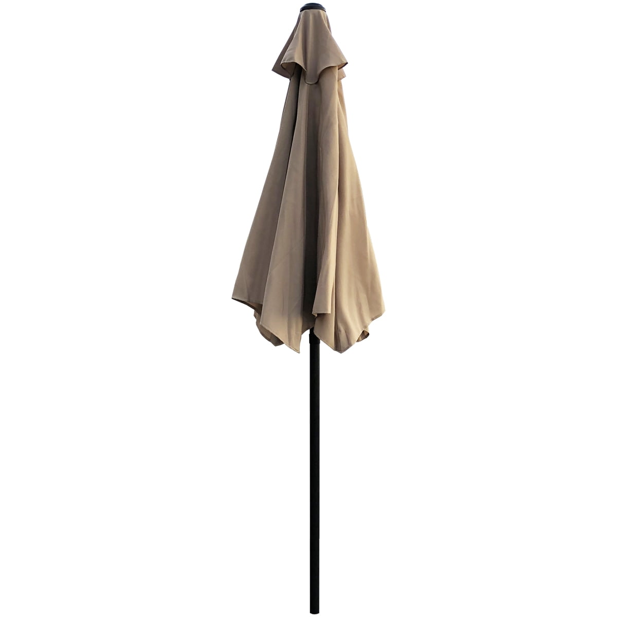 Abble 7.5ft Patio Umbrella with Crank Outdoor Market Umbrella with 6 Ribs for Garden Deck Backyard Pool, Tan