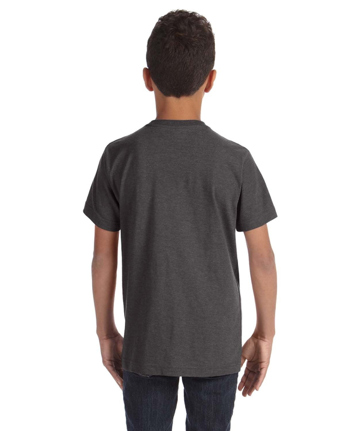 Aquaguard 100% Cotton Boys t-Shirts Crew Neck Short Sleeve Kids Toddler Tee - XL - Vintage Smoke