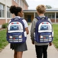thumbnail image 5 of Xixirimido Cartoon Police Car Print 17" Kids Backpack for Boys & Girls Large School Bags with Multi Pockets Elementary Middle High School Student Bookbag, 5 of 8