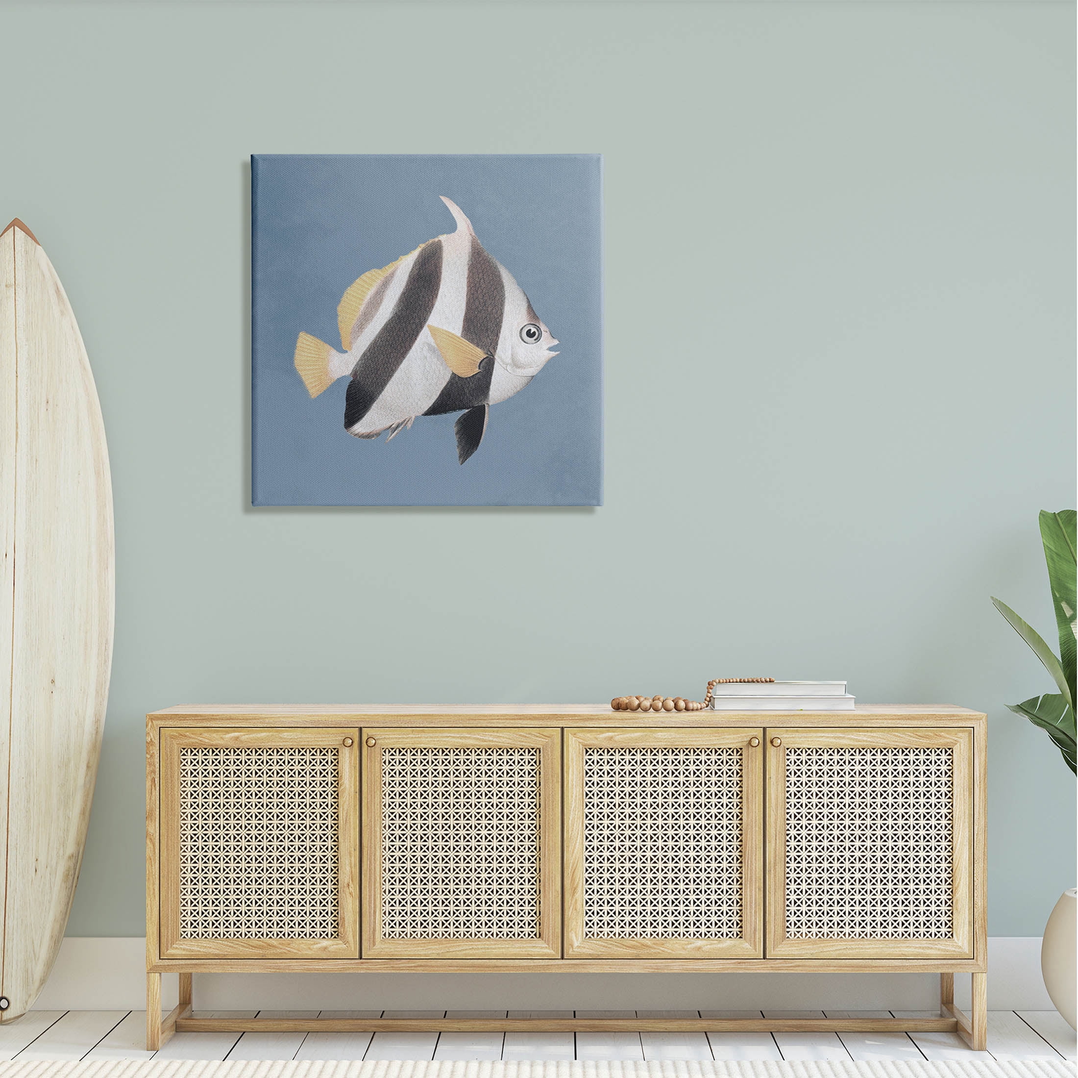 Striped Fish Marine Life Portrait Animals & Insects Graphic Art Gallery Wrapped Canvas Print Wall Art