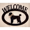 thumbnail image 1 of Panneau de Bienvenue en Métal Lazy Scroll poodlewelcome Caniche, 1 of 1