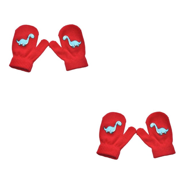 Manoplas para niños Sonducket Calentador de manos Patrón de dinosaurio Tipo 4 2Conjunto