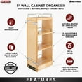 thumbnail image 4 of Rev-A-Shelf 8" Pullout Kitchen Wall Cabinet Organizer Soft-close, 448-BBSCWC-8C, 4 of 11