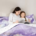 thumbnail image 5 of Manfei Adult Modern Marbling Bedding Comforter Set, Chic Abstract Marble Twin Comforter Sets, White Purple Fashion Reversible Bedding Set, Breathable Home Decor, 2-Piece, 5 of 9