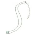 thumbnail image 3 of Simulated White Opal 6mm Round Bezel-Set Dainty Sterling Silver Choker Necklace, 3 of 3