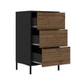 thumbnail image 4 of Wood and Metal Office Accent Storage Cabinet with 3 Drawers, Black and Brown- Saltoro Sherpi, 4 of 10