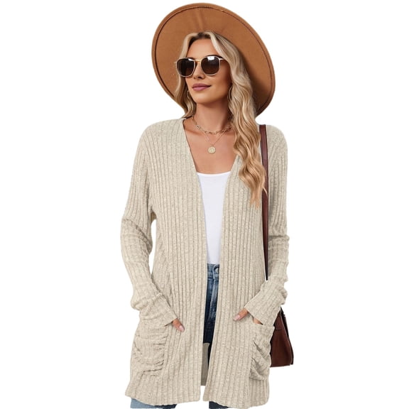 Long-Sleeved Knitted Cardigan XL
