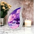 thumbnail image 5 of Purple Shore With Ocean Wave Unique Urns For Human Ashes Adult Female - Large Urn For Ashes Adult Male - Burial Ash Urn - Decorative Gifts Ash Urns 10Inch & 200 Cubic Inches Capacity, 5 of 7