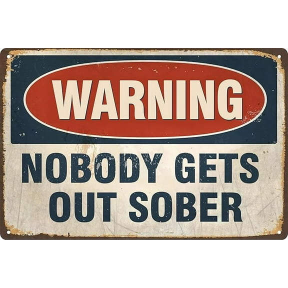 Warning Signs for Home Decor Stylish Wall Art Plaques Gift for Bathroom Kitchen and Wall Decor in Every Room 12x8 in