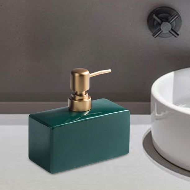 Dispensador de jabón moderno botella de bomba de loción botella de champú de Gel de ducha recargable decorativa para baño , VERDE Macarena Dispensador de jabón