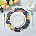 thumbnail image 5 of GZHJMY Thanksgiving Pumpkin Round Placemats Set of 4, Non-Slip Table Mats Washable Heat Resistant Place Mats for Kitchen Dining Table Home Decor,15.4 Inch, 5 of 7