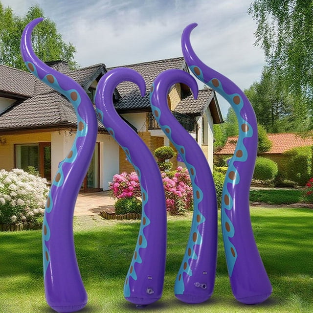 YIMWNYI 4Pcs Halloween Inflatable Purple Octopuses Tentacles Decoration, PVC Party Supplies, Outdoor Indoor Decor, Fun Festive Decor, Halloween Themed Decorations, Inflatable Party Props