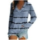 thumbnail image 1 of KIHOUT - Blusas casuales para mujer, liquidación 2024, moda clásica, estampado de rayas, cuello en V, blusas básicas holgadas, camisetas tipo jersey, camisetas tipo túnica de manga larga, 1 of 4