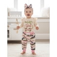 thumbnail image 3 of BemeyourBBs Toddler Baby Girl Hunting Outfit Long Sleeve Daddy's Girl Romper with Camouflage Pants and Headband 3Pcs Fall Clothes Set, 3 of 9