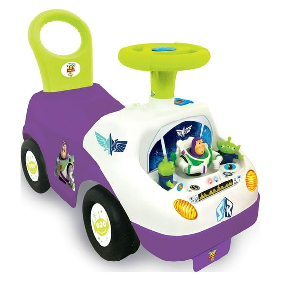 Kiddieland Plays Music Unisex Kid Push & Pedal Ride-On, Purple White, 22.50 x 10.25 x 14 Inches