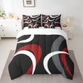 thumbnail image 2 of Erosebridal Black and White Red Bedding Sets Full Size, Abstract Line Comforter Sets with Sheets, Geometry Home Decor Lightweight 7pcs, 2 of 5