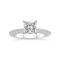 3 Carat IGI Certified Princess Shape Lab Grown Diamond Engagement Ring | 14K White Gold | Atria Secret Double Halo Lab Diamond Ring | FG-VS1-VS2 Quality Friendly Diamonds