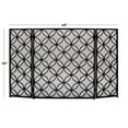 thumbnail image 4 of DecMode Black Metal Geometric Foldable 3 Panel Living Room Fireplace Screen with Mesh Netting, 48" x 1" x 30", 4 of 11
