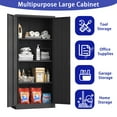 thumbnail image 5 of Daatumm 71" Tall Metal Garage Cabinet with Lock, Black Steel Storage with Doors & 3 Adjustable Shelves, Multi-Use for Garage/Home Office/Pantry (Heavy-Duty & Space-Saving), 5 of 13