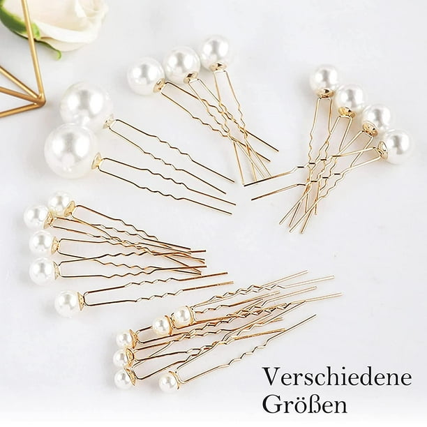 Ivory pearl hair deals pins