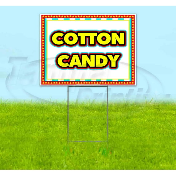 Cotton Candy Carnival (18" X 24") Yard Sign, Includes Metal Step Stake