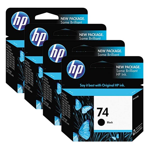 HP 74 Black Original Ink Cartridge (CB335WN)(4Pack)