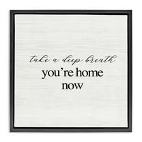 Stupell Industries Home Now Minimal Phrase Typography Painting Black Floater Framed Canvas Art Print Wall Art, 25 x 25