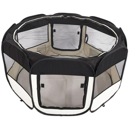 HOBBYZOO 45" Dog Kennel Pet Fence Soft Oxford Playpen Protable Folding Crate Black
