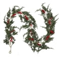 thumbnail image 1 of Guirlande de Noël 6 Pieds Cèdre Artificiel Pin Guirlande Réaliste Verdure d'Hiver avec Baies Rouges Guirlande pour Fête de Noël Table Murale Décoration Intérieure Extérieure Hiver, 1 of 7