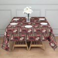 thumbnail image 3 of Red Christmas Animal and Tree Pattern Square Tablecloth,Waterproof Square Table Cover,Wipeable Spillproof Washable Table Cover for Home Kitchen Party Decor 52"x52"(132x132cm), 3 of 6