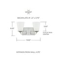 thumbnail image 2 of Capital Lighting 114121-331 Braylon 2 Light 14" Wide Bathroom Vanity Light - Nickel, 2 of 2