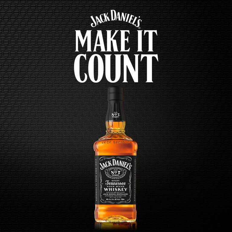 Jack Daniel's Old No. 7 Tennessee Whiskey, 750 ml Bottle, 80