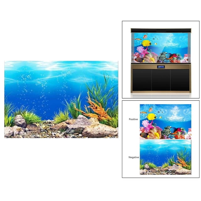 Langgg Ocean PVC Aquarium Background Poster Fish Tank Decoration Landscape 50x82cm