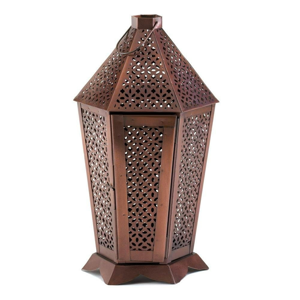 Hanging Lanterns Decorative, Byzantine Pewter Metal Floor Patio Outdoor